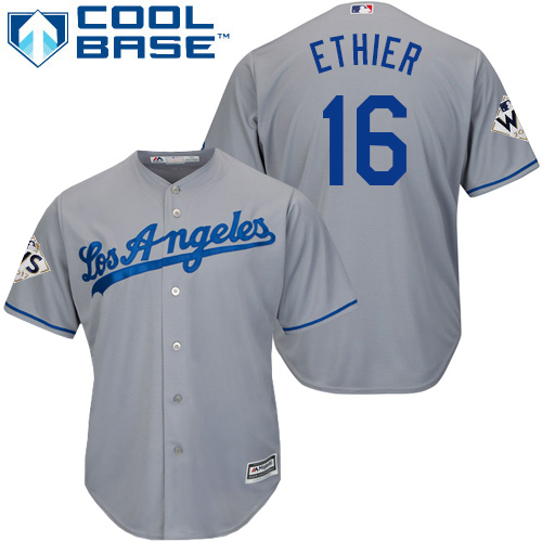 Dodgers #16 Andre Ethier Grey Cool Base 2017 World Series Bound Stitched Youth MLB Jersey Dodgers #16 Andre Ethier Grey Cool Base 2017 World Series Bound Stitched Youth MLB Jersey
