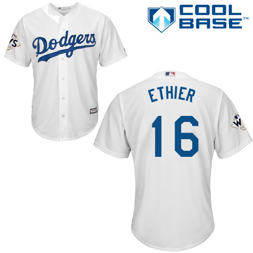 Dodgers #16 Andre Ethier White Cool Base 2017 World Series Bound Stitched Youth MLB Jersey