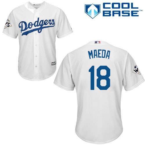 Dodgers #18 Kenta Maeda White Cool Base 2017 World Series Bound Stitched Youth MLB Jersey Dodgers #18 Kenta Maeda White Cool Base 2017 World Series Bound Stitched Youth MLB Jersey