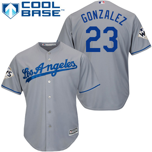 Dodgers #23 Adrian Gonzalez Grey Cool Base 2017 World Series Bound Stitched Youth MLB Jersey Dodgers #23 Adrian Gonzalez Grey Cool Base 2017 World Series Bound Stitched Youth MLB Jersey