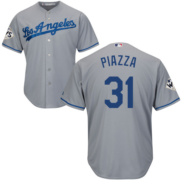 Dodgers #31 Mike Piazza Grey Cool Base 2017 World Series Bound Stitched Youth MLB Jersey