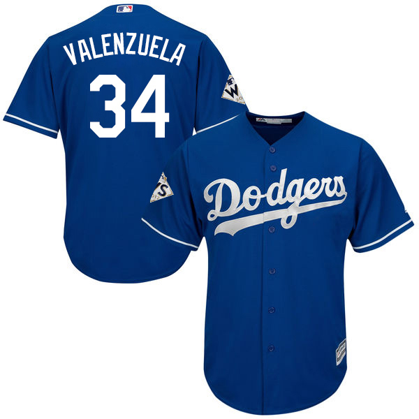 Dodgers #34 Fernando Valenzuela Blue Cool Base 2017 World Series Bound Stitched Youth MLB Jersey Dodgers #34 Fernando Valenzuela Blue Cool Base 2017 World Series Bound Stitched Youth MLB Jersey