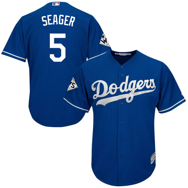 Dodgers #5 Corey Seager Blue Cool Base 2017 World Series Bound Stitched Youth MLB Jersey