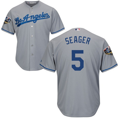 Dodgers #5 Corey Seager Grey Cool Base 2018 World Series Stitched Youth MLB Jersey Dodgers #5 Corey Seager Grey Cool Base 2018 World Series Stitched Youth MLB Jersey