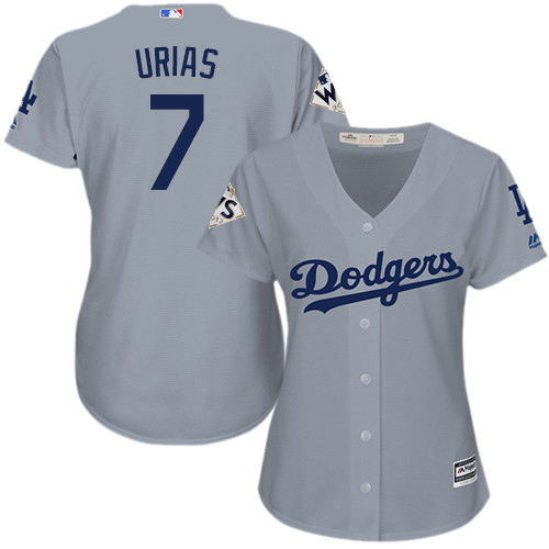 Dodgers #7 Julio Urias Grey Alternate Road 2017 World Series Bound Women's Stitched MLB Jersey