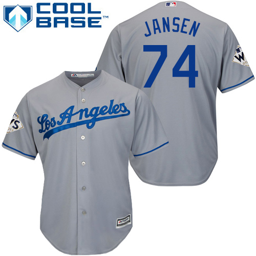 Dodgers #74 Kenley Jansen Grey Cool Base 2017 World Series Bound Stitched Youth MLB Jersey Dodgers #74 Kenley Jansen Grey Cool Base 2017 World Series Bound Stitched Youth MLB Jersey