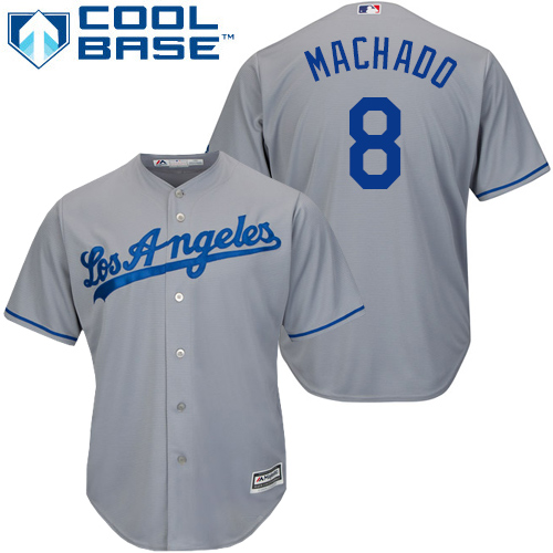 Dodgers #8 Manny Machado Grey Cool Base Stitched Youth Baseball Jersey Dodgers #8 Manny Machado Grey Cool Base Stitched Youth Baseball Jersey