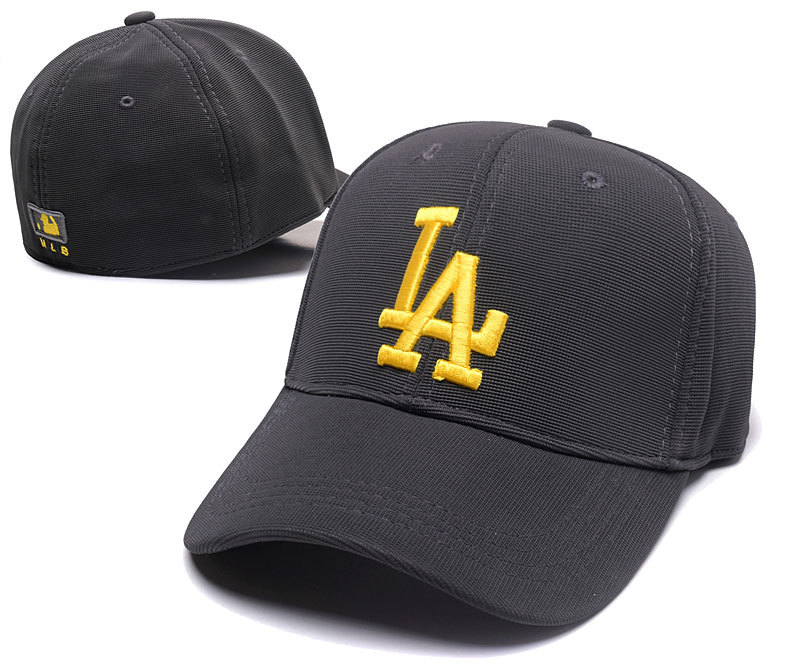 Dodgers Team Logo Gray Peaked Stretch Fitted Hat SG Dodgers Team Logo Gray Peaked Stretch Fitted Hat SG