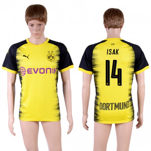 Dortmund #14 Isak Yellow Soccer Club Jersey Dortmund #14 Isak Yellow Soccer Club Jersey