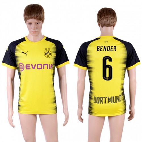 Dortmund #6 Bender Yellow Soccer Club Jersey Dortmund #6 Bender Yellow Soccer Club Jersey