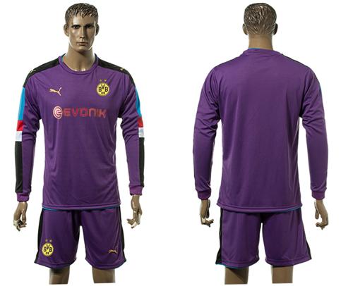 Dortmund Blank Purple Goalkeeper Long Sleeves Soccer Club Jersey Dortmund Blank Purple Goalkeeper Long Sleeves Soccer Club Jersey