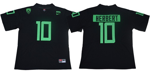 Ducks #10 Justin Herbert Blackout Limited Stitched NCAA Jersey Ducks #10 Justin Herbert Blackout Limited Stitched NCAA Jersey