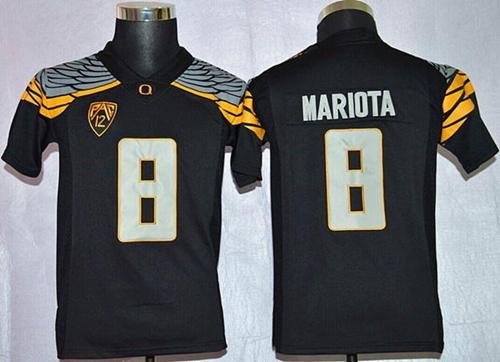 Ducks #8 Marcus Mariota Black Mach Speed Limited Stitched Youth NCAA Jersey Ducks #8 Marcus Mariota Black Mach Speed Limited Stitched Youth NCAA Jersey