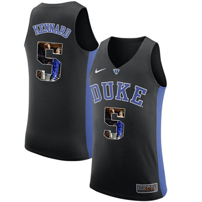 Duke Blue Devils 5 Luke Kennard Black With Portrait Print College Basketball Jersey3