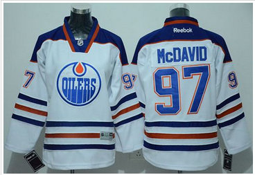 Edmonton Oilers #97 Connor McDavid White Stitched Youth NHL Jersey