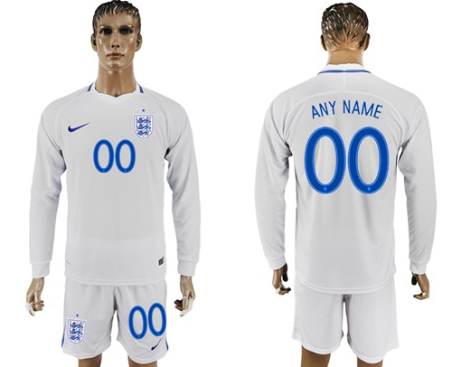 England Personalized Home Long Sleeves Soccer Country Jersey