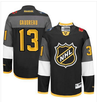 Flames #13 Johnny Gaudreau Black 2016 All Star Stitched NHL Jersey