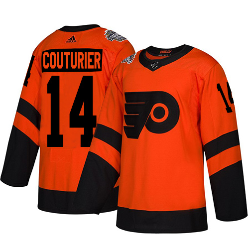 Flyers #14 Sean Couturier Orange Authentic 2019 Stadium Series Women's Stitched Hockey Jersey