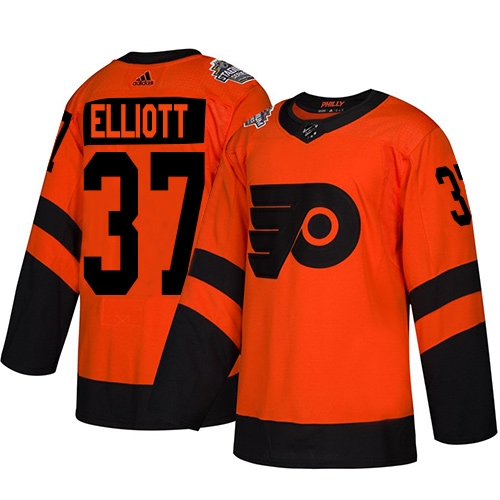 Flyers #37 Brian Elliott Orange Authentic 2019 Stadium Series Women's Stitched Hockey Jersey