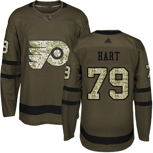 Flyers #79 Carter Hart Green Salute to Service Stitched Youth Hockey Jersey Flyers #79 Carter Hart Green Salute to Service Stitched Youth Hockey Jersey