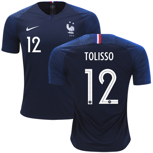 France #12 Tolisso Home Soccer Country Jersey