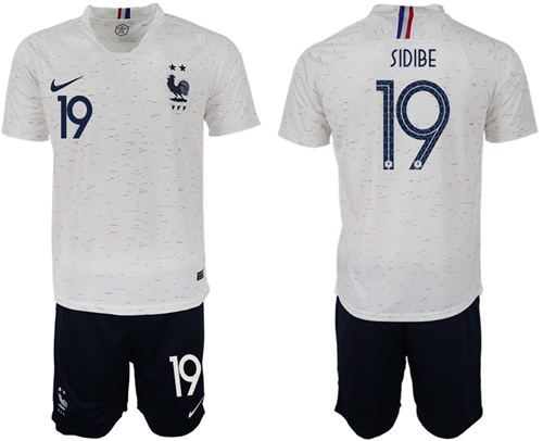 France #19 Sidibe Away Soccer Country Jersey