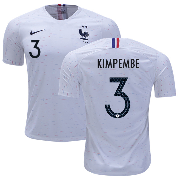 France #3 Kimpembe Away Soccer Country Jersey