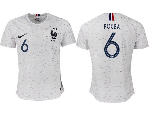 France #6 Pogba Away Soccer Country Jersey France #6 Pogba Away Soccer Country Jersey