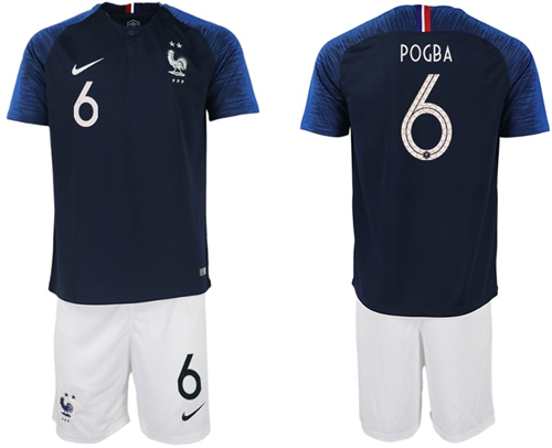 France #6 Pogba Home Soccer Country Jersey France #6 Pogba Home Soccer Country Jersey
