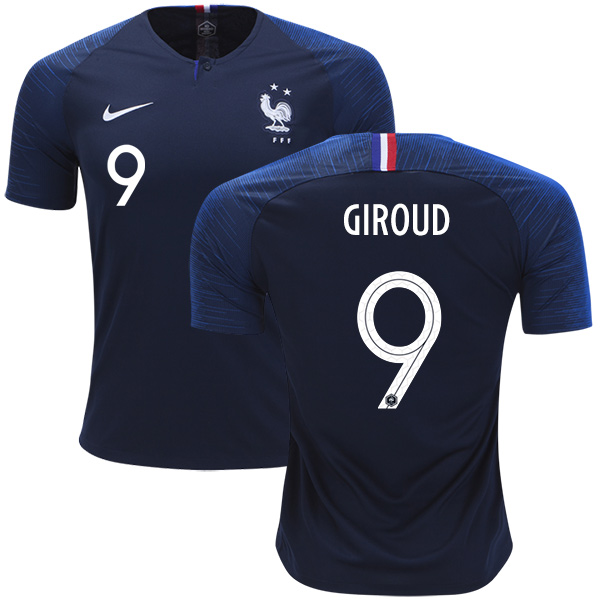 France #9 Giroud Home Soccer Country Jersey