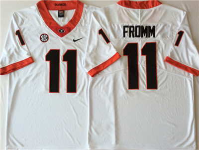 Georgia Bulldogs #11 Jake Fromm White College Football Jersey