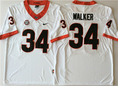 Georgia Bulldogs #34 Herchel Walker White College Football Jersey Georgia Bulldogs #34 Herchel Walker White College Football Jersey