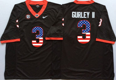 Georgia Bulldogs 3 Todd Gurley II Black USA Flag College Jersey Georgia Bulldogs 3 Todd Gurley II Black USA Flag College Jersey