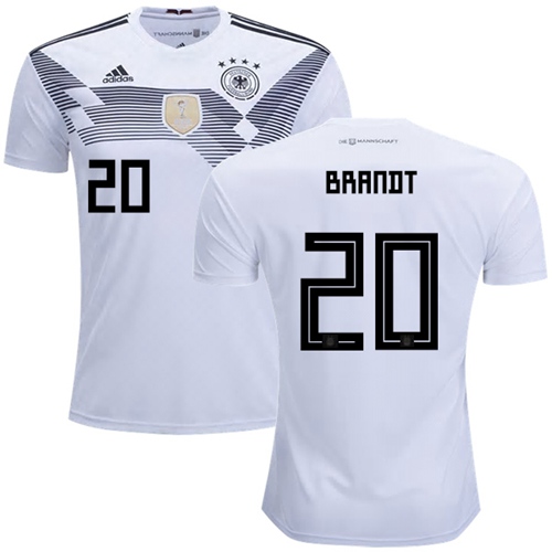 Germany #20 Brandt White Home Soccer Country Jersey Germany #20 Brandt White Home Soccer Country Jersey