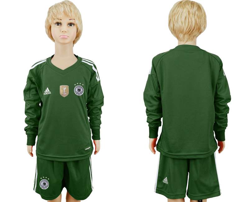 Germany Green Long Sleeves Goalkeeper Soccer Country Jersey