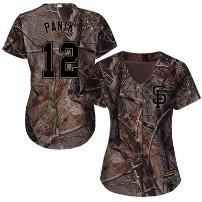 Giants #12 Joe Panik Camo Realtree Collection Cool Base Women's Stitched Baseball Jersey Giants #12 Joe Panik Camo Realtree Collection Cool Base Women's Stitched Baseball Jersey