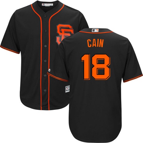 Giants #18 Matt Cain Black Alternate Cool Base Stitched Youth MLB Jersey