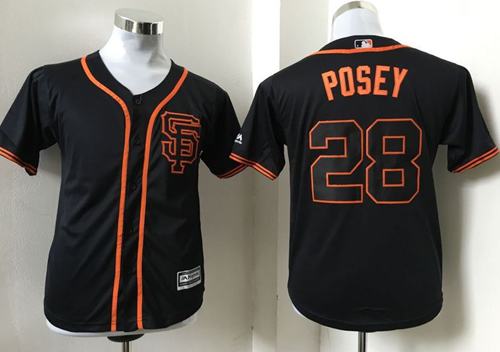 Giants #28 Buster Posey Black Alternate Stitched Youth MLB Jersey Giants #28 Buster Posey Black Alternate Stitched Youth MLB Jersey