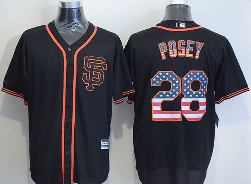 Giants #28 Buster Posey Black USA Flag Fashion Stitched MLB Jersey Giants #28 Buster Posey Black USA Flag Fashion Stitched MLB Jersey