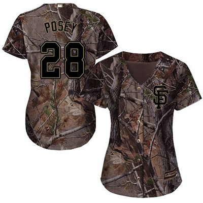 Giants #28 Buster Posey Camo Realtree Collection Cool Base Women's Stitched Baseball Jersey Giants #28 Buster Posey Camo Realtree Collection Cool Base Women's Stitched Baseball Jersey