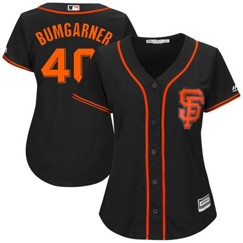 Giants #40 Madison Bumgarner Black Women's Alternate Stitched MLB Jersey Giants #40 Madison Bumgarner Black Women's Alternate Stitched MLB Jersey