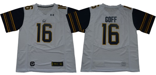 Golden Bears #16 Jared Goff White Under Armour Premier Stitched