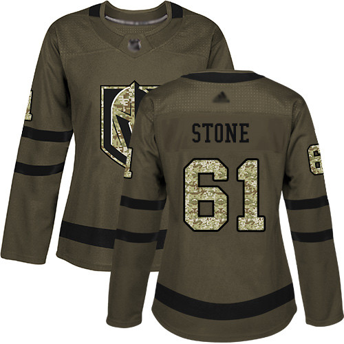 Golden Knights #61 Mark Stone Green Salute to Service Women's Stitched Hockey Jersey