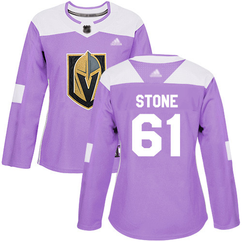 Golden Knights #61 Mark Stone Purple Authentic Fights Cancer Women's Stitched Hockey Jersey