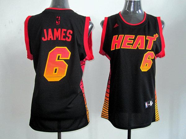 Heat #6 LeBron James Black Women's Vibe Stitched NBA Jersey Heat #6 LeBron James Black Women's Vibe Stitched NBA Jersey