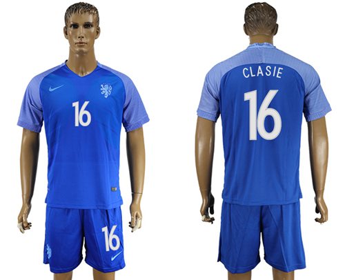 Holland #16 Clasie Away Soccer Country Jersey Holland #16 Clasie Away Soccer Country Jersey