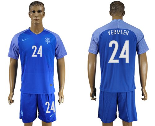 Holland #24 Vermeer Away Soccer Country Jersey Holland #24 Vermeer Away Soccer Country Jersey