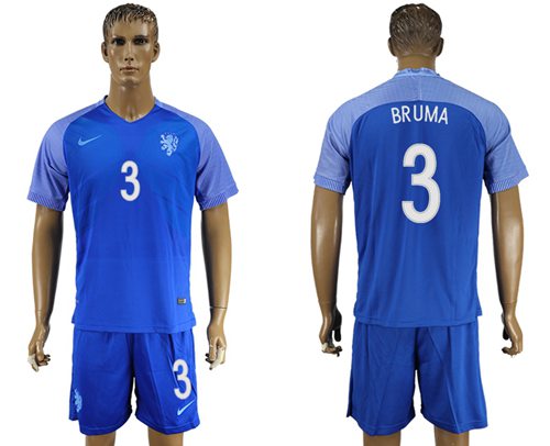 Holland #3 Bruma Away Soccer Country Jersey Holland #3 Bruma Away Soccer Country Jersey