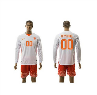 Holland Personalized Away Long Sleeve Soccer Country Jersey