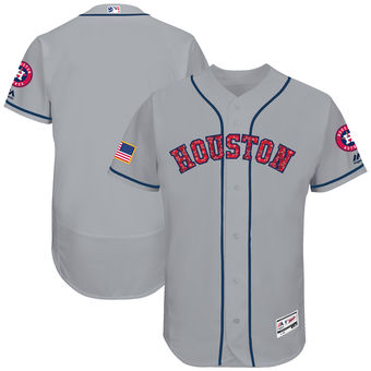 Houston Astros Majestic 2017 Stars & Stripes Authentic Collection FlexBase Team Jersey - Gray Houston Astros Majestic 2017 Stars & Stripes Authentic Collection FlexBase Team Jersey - Gray